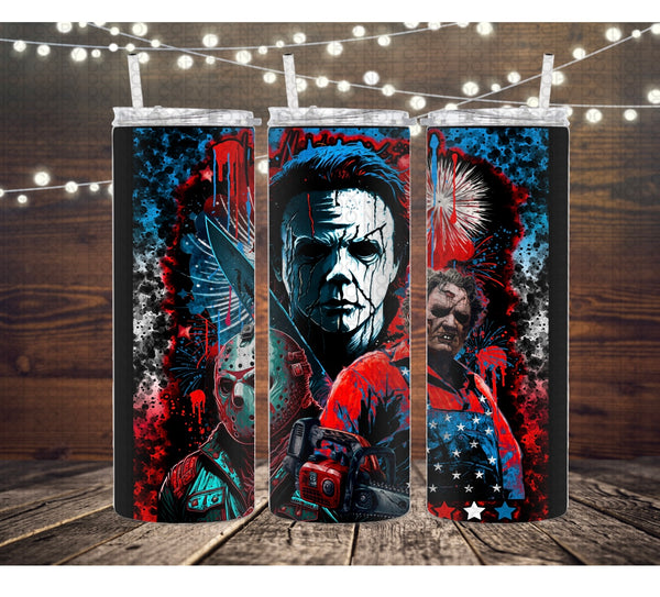 Patriotic Horror Tumbler PNG