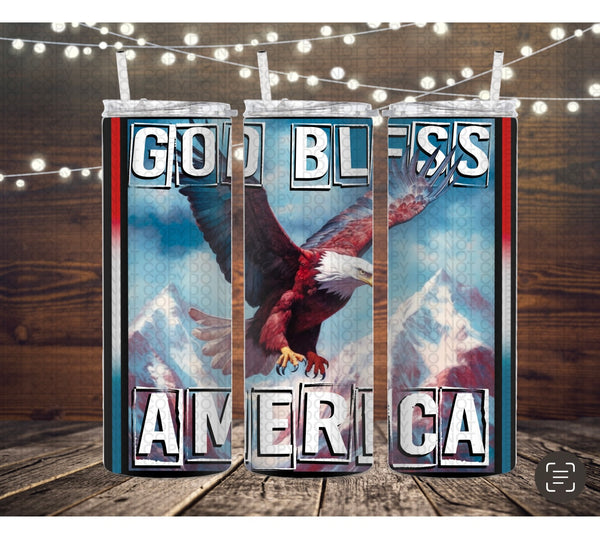 God bless America Tumbler PNG