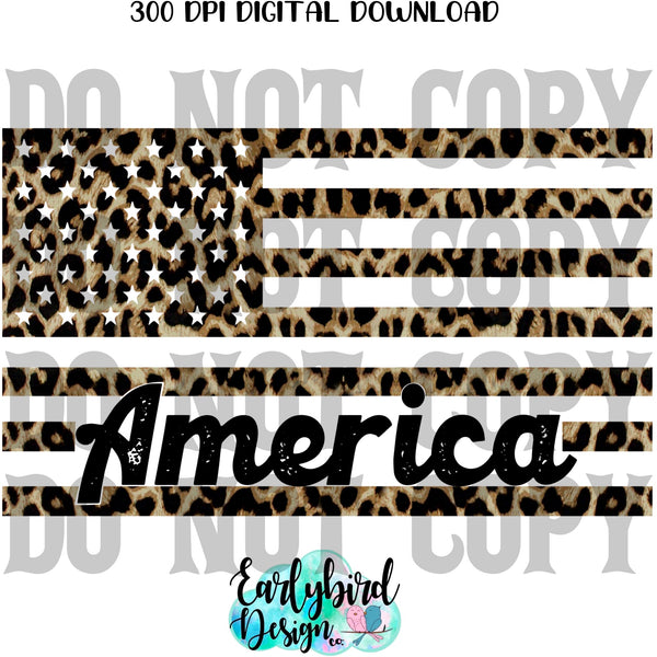 Cheetah America Flag PNG File