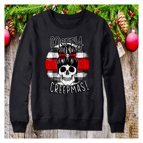 Merry Creepmas Skull PNG File