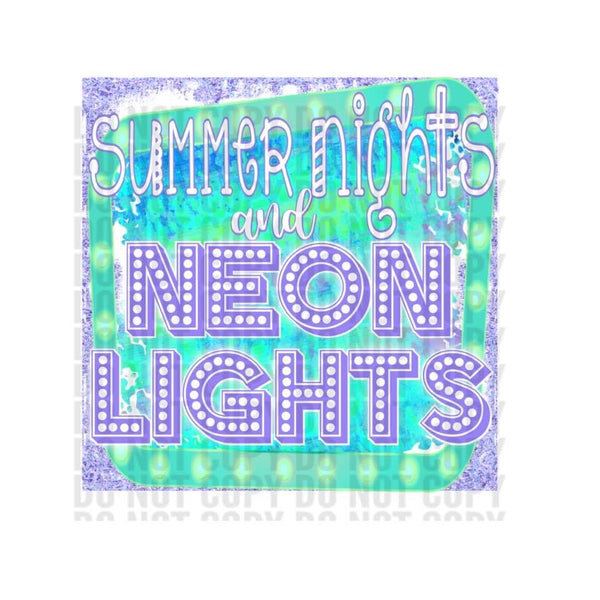 Summer Nights and Neon Lights PNG File