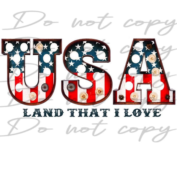 USA Land That I Love PNG File