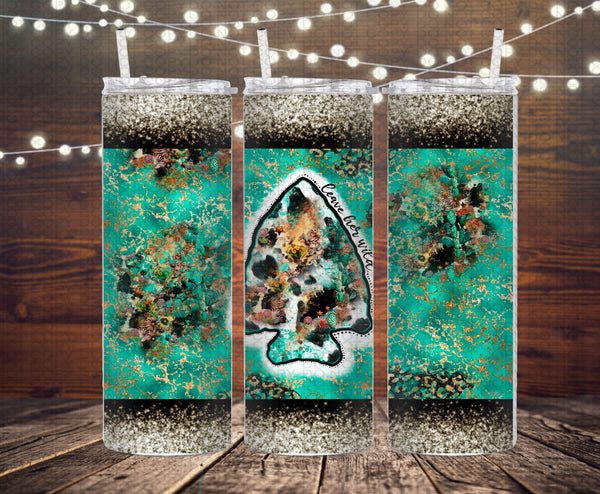 Leave her wild tumbler design  PNG
