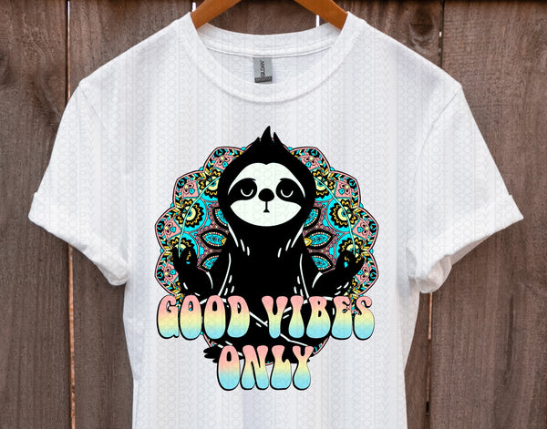 Good Vibes sloth PNG File